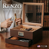 Renzo Glass Top Humidor — Klaro by Case Elegance