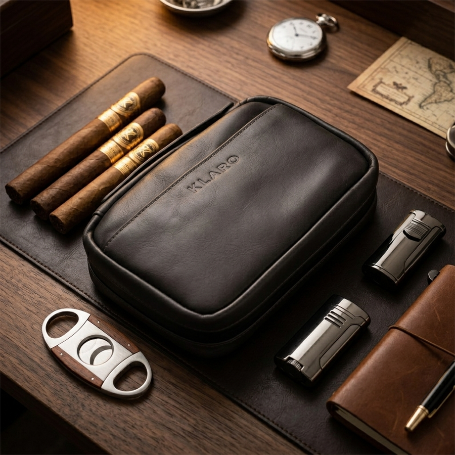 Flint Travel Leather Cigar Case