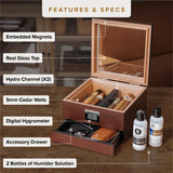 Renzo Glass Top Humidor — Klaro by Case Elegance